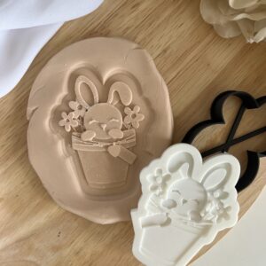 EASTER2025 Bunny Pot fondant stamp and cutter