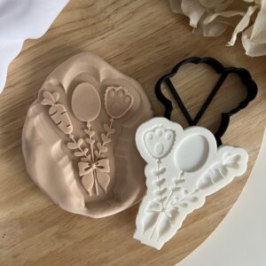 EASTER2025 Easter Carrot Balloons fondant stamp and cutter