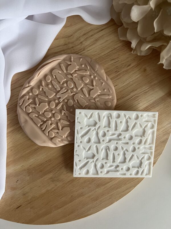EASTER2025 Easter Rabbit pattern fondant stamp