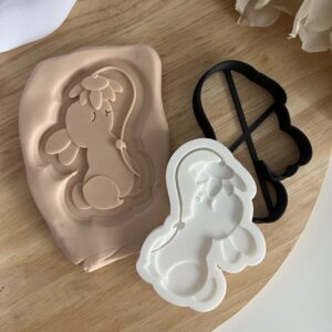 EASTER2025 Easter bunny smelling Flower fondant stamp and cutter