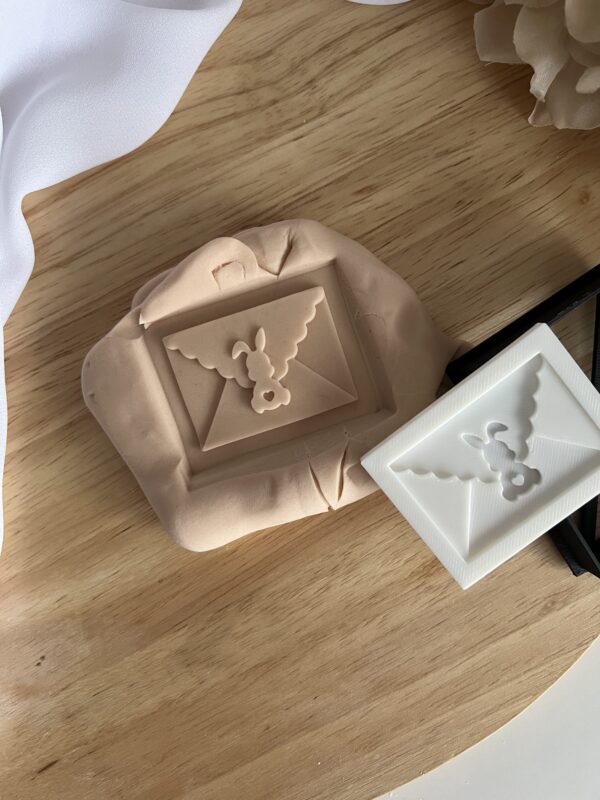 EASTER2025 Easter bunny envelope fondant stamp and cutter