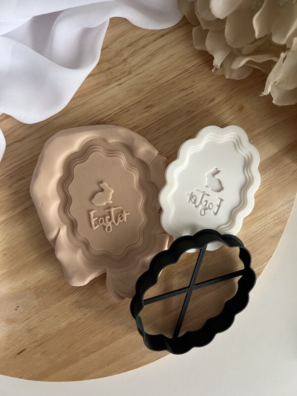 EASTER2025 Vintage Easter frame fondant stamp and cutter