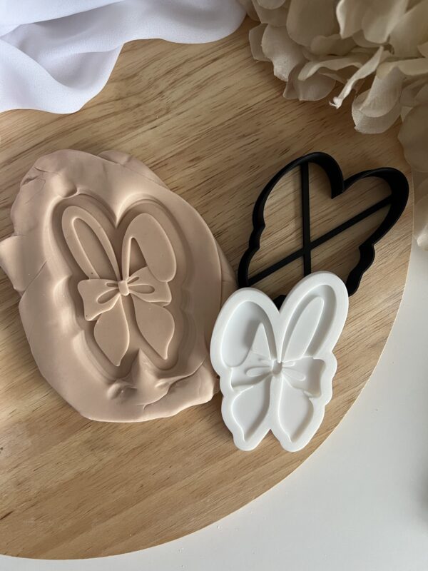 EASTER2025 Easter Bunny ears with Bow fondant stamp and cutter