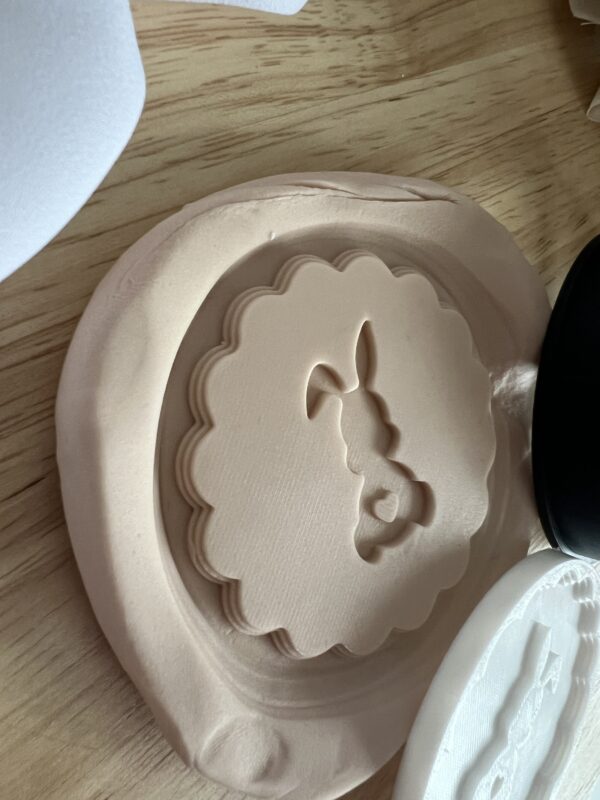 EASTER2025 Easter Bunny Rabbit tail in frame fondant stamp and cutter