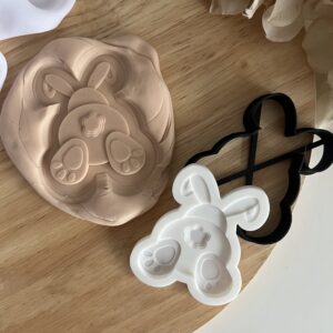 EASTER2025 Easter Jumping Rabbit fondant stamp and cutter