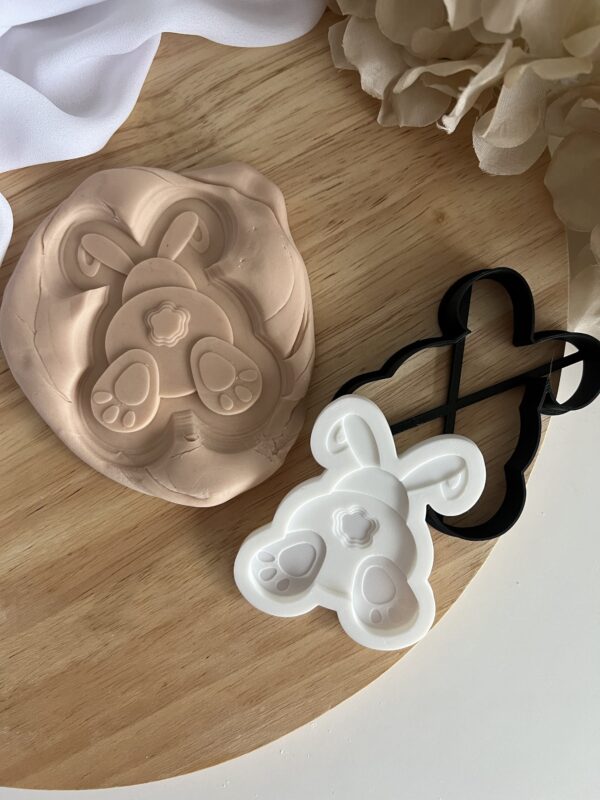 EASTER2025 Easter Jumping Rabbit fondant stamp and cutter