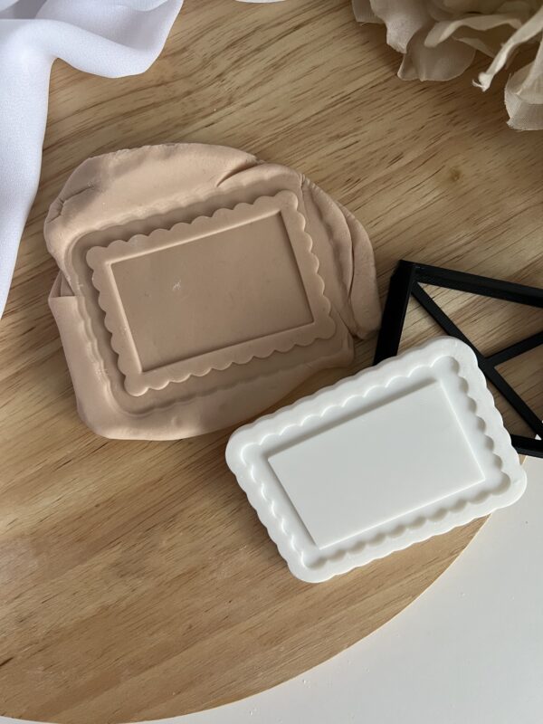 EASTER2025 Vintage Rectangle Frame fondant stamp and cutter