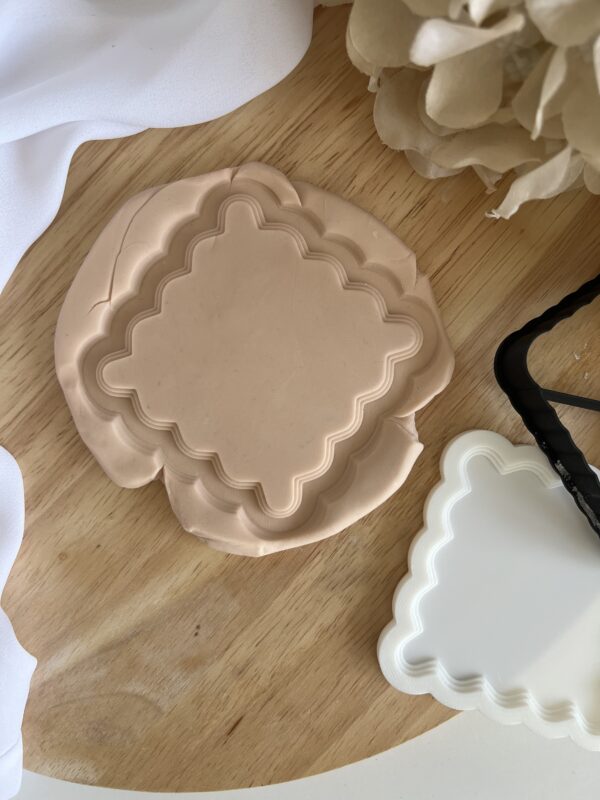 EASTER2025 Wavy Square Frame fondant stamp and cutter