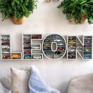 BORDÁZOTT Matchbox fali tároló Hot Wheels polc Kisautó Játék tartó - 3D nyomtatott - fenntartható - modern