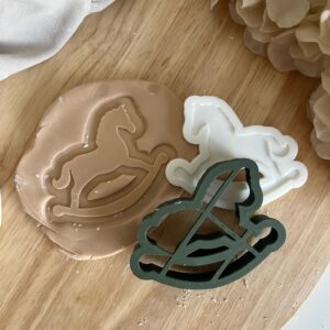 CHRISTMAS2025 Christmas Rocking horse fondant stamp and cutter