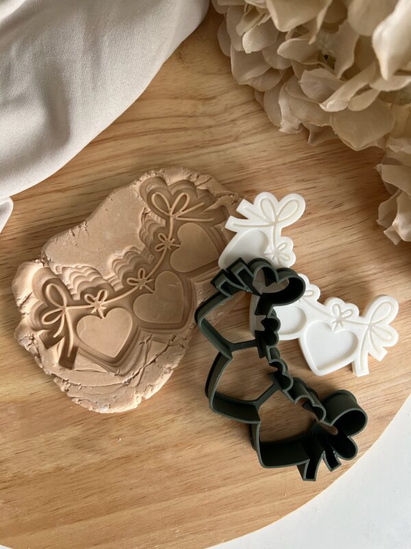 CHRISTMAS2025 Christmas Hearts fondant stamp and cutter