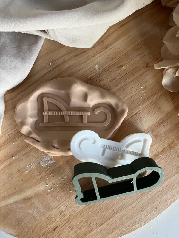 CHRISTMAS2025 Christmas Winter sledge fondant stamp and cutter