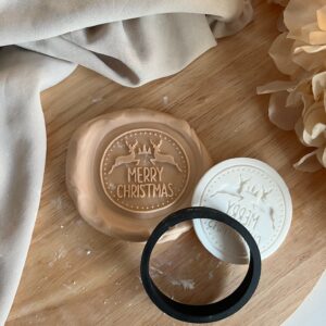 CHRISTMAS2025 Merry Christmas Deers fondant stamp and cutter