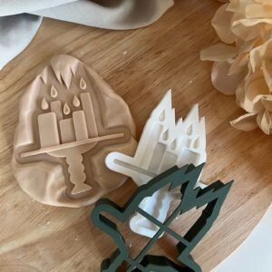 CHRISTMAS2025 Christmas Candle fondant stamp and cutter