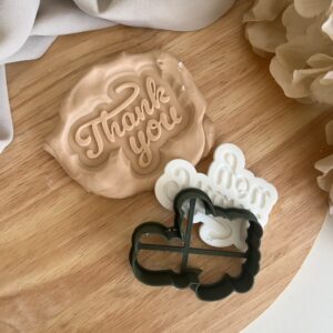 CHRISTMAS2025  Christmas Thank you fondant stamp and cutter