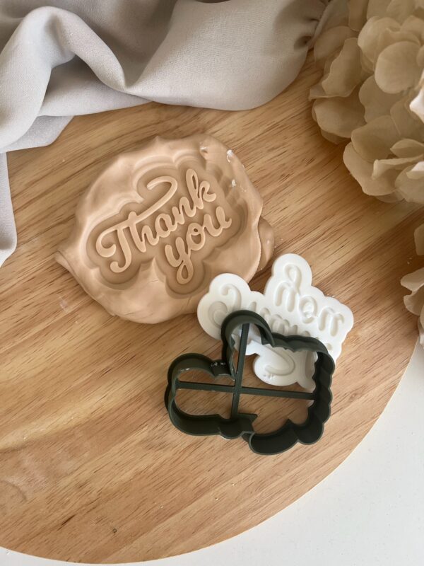 CHRISTMAS2025  Christmas Thank you fondant stamp and cutter