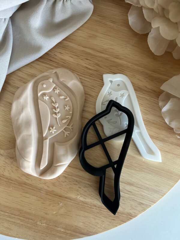 CHRISTMAS2025  Christmas bird fondant stamp and cutter