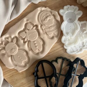 CHRISTMAS2025  Set of 3 Christmas figures fondant stamp and cutter