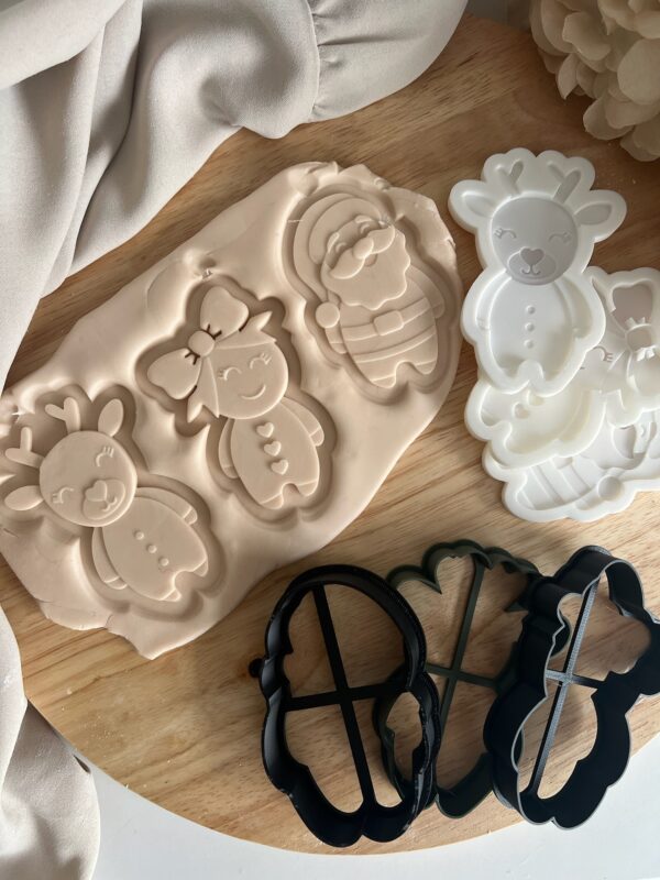 CHRISTMAS2025  Set of 3 Christmas figures fondant stamp and cutter