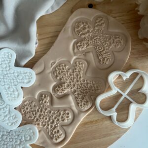 CHRISTMAS2025  Set of 3 Christmas Gingerbread man fondant stamp and cutter