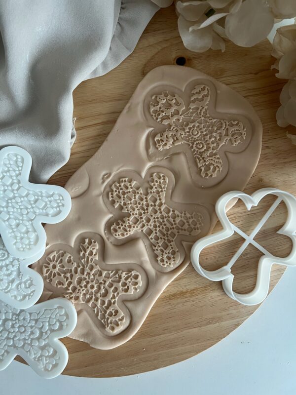 CHRISTMAS2025  Set of 3 Christmas Gingerbread man fondant stamp and cutter